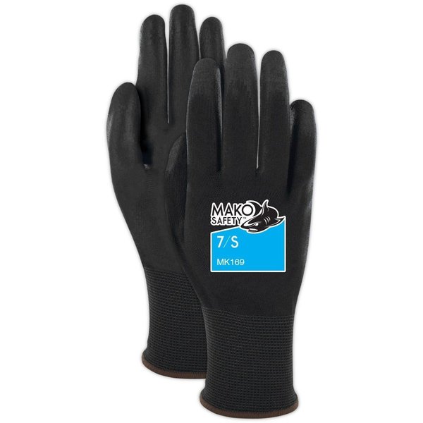 Magid MAKO S10 BLK PU PALM COAT GLV, 12PK MK169-10